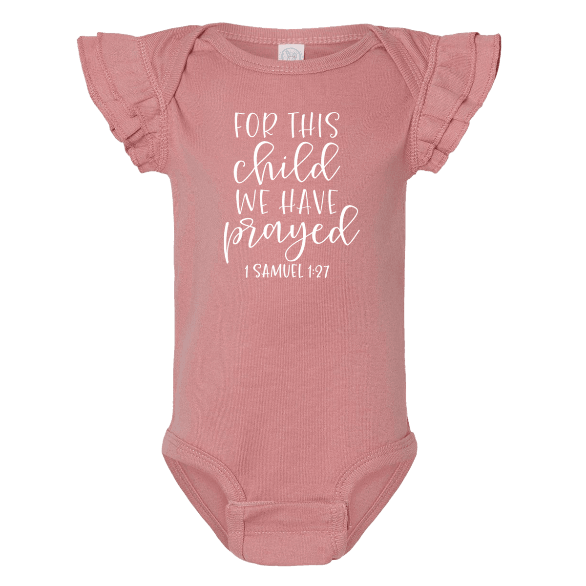 For This Child We Have Prayed Ruffled Onesie | Missional Wear