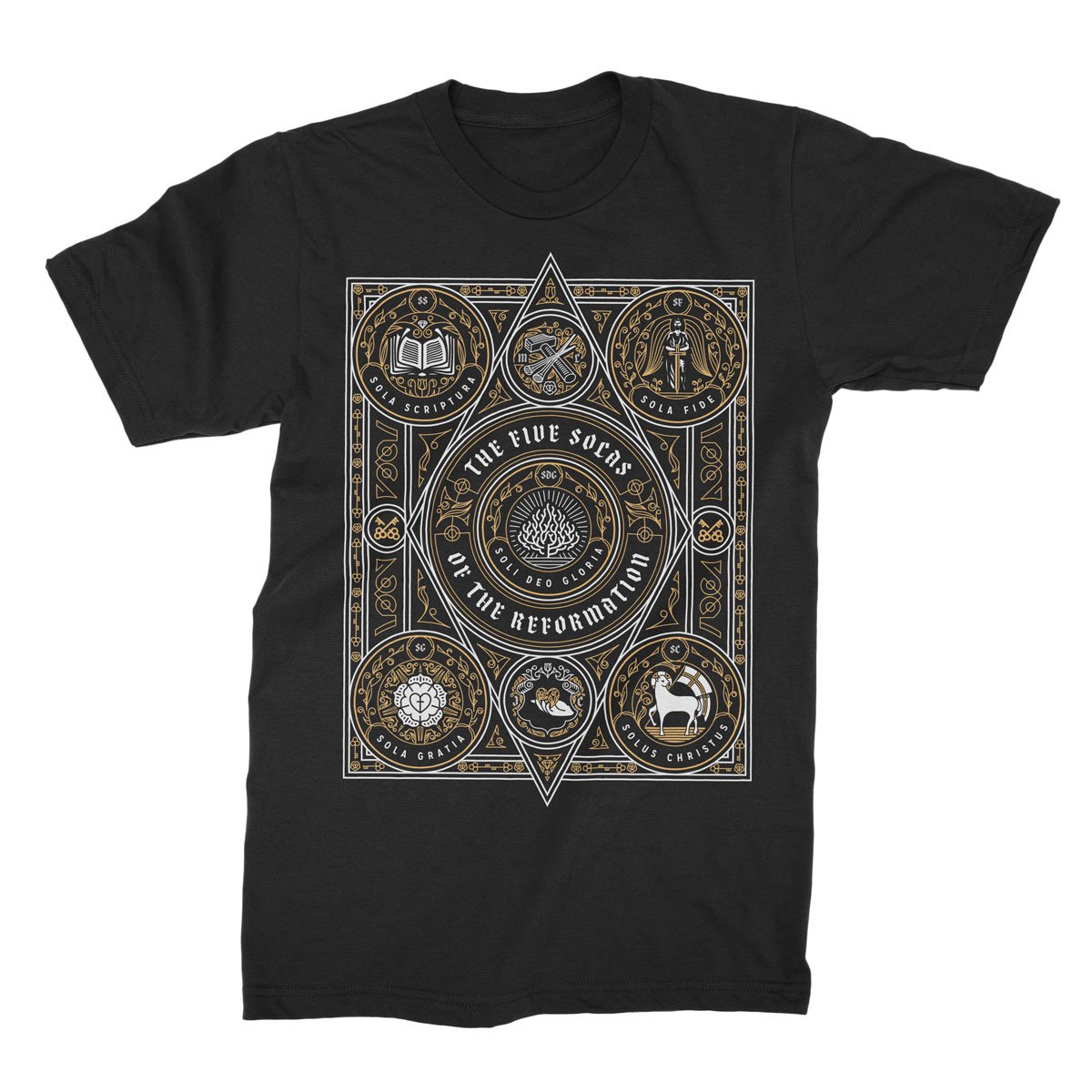 skab Tage en risiko Horn The Five Solas of the Reformation - T-Shirt | Missional Wear