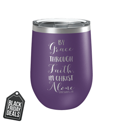 Black Friday Deal By Grace Through Faith 12oz Insulated Tumbler-Purple