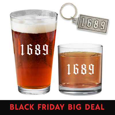 Black Friday 1689 Pint Glass And Rock Glass