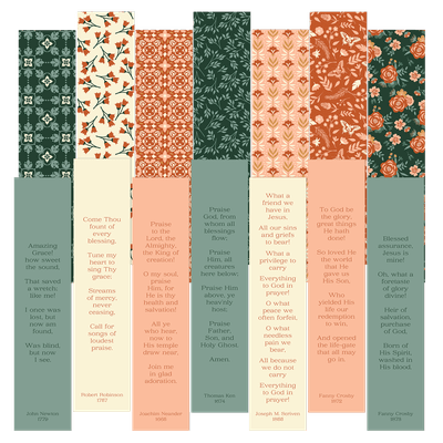 Fall Hymns Book Mark Set of 7