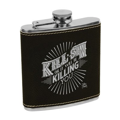 Kill Sin Or It Will Be Killing You Leatherette Flask Brown