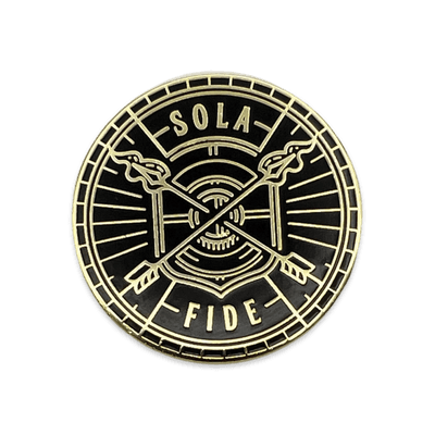 Sola Fide Badge Enamel Lapel Pin (Black)