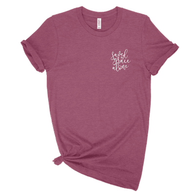 Saved By Grace Alone Left Chest Uni-sex Tee