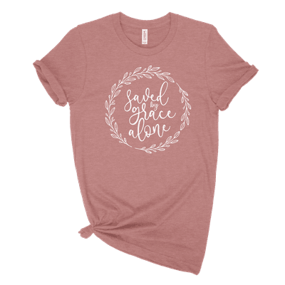 Saved By Grace Alone Wreath Quick Ship Tee