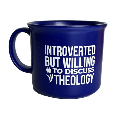 Willing To Discuss Theology Camp Mug