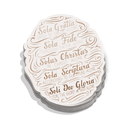 The Five Solas Handlettered Sticker