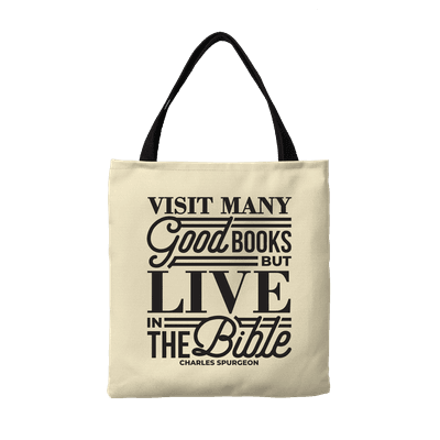 Live In The Bible Canvas Tote