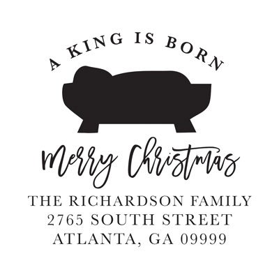A King Is Born Address Stamp