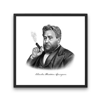 Charles Spurgeon Cigar Portrait Print