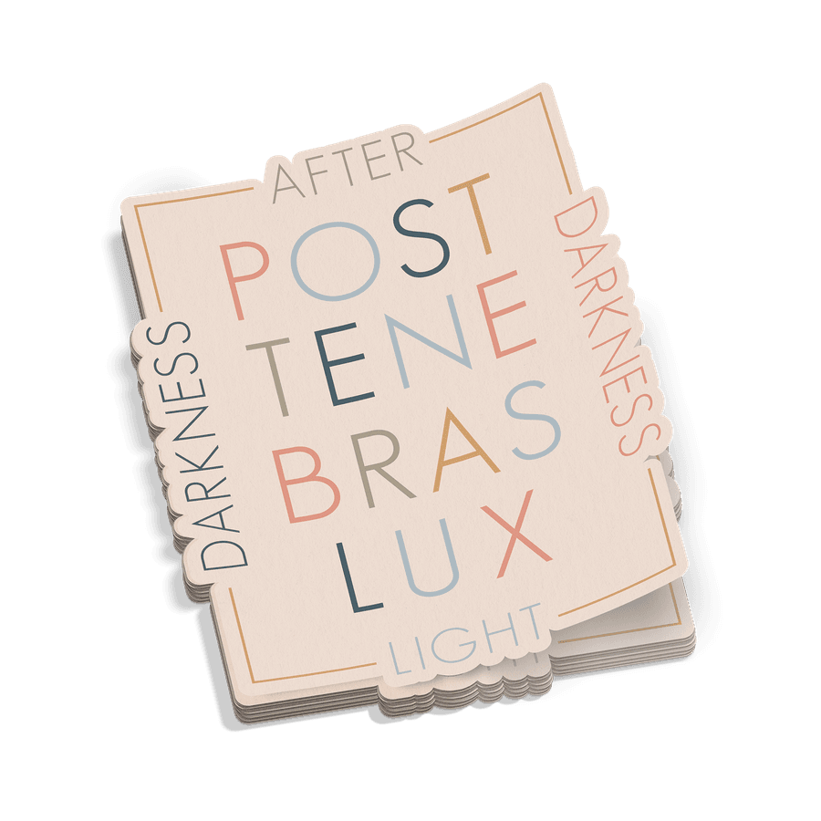 Post Tenebras Lux Script Sticker