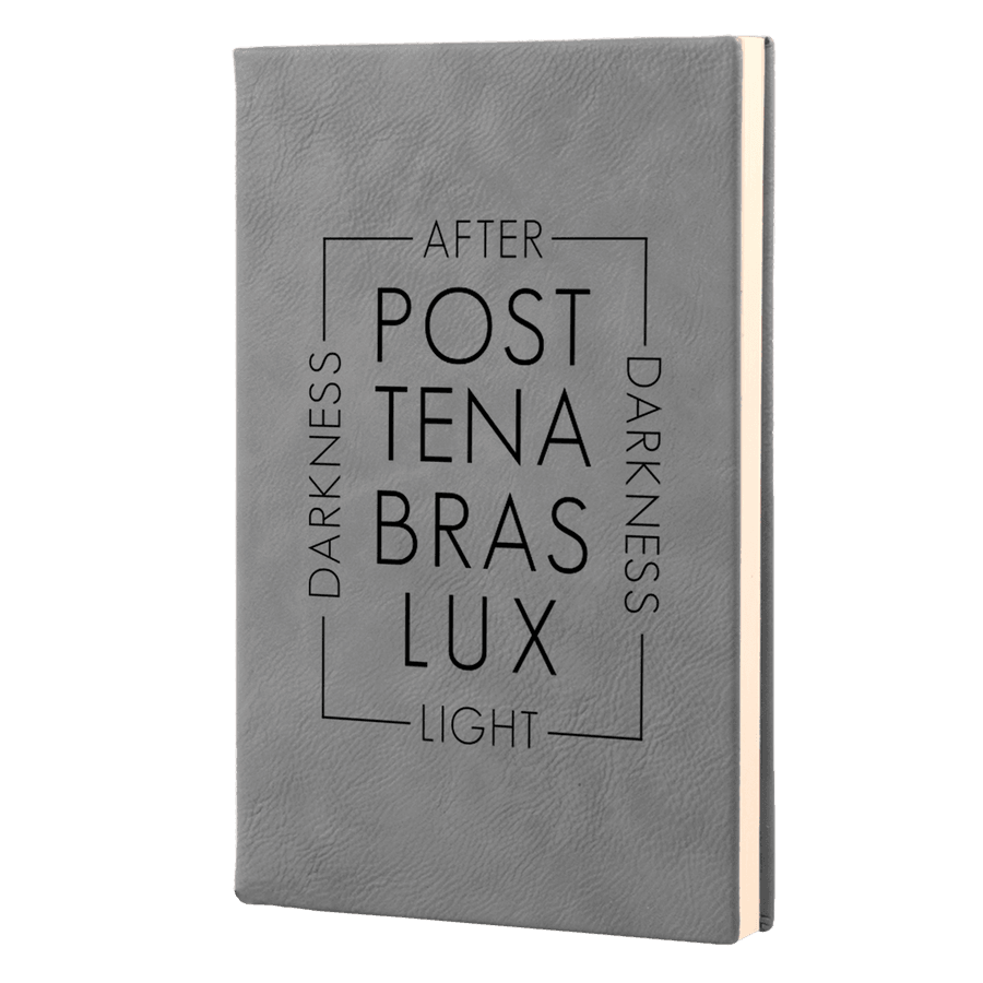 Post Tenebras Lux Script Leatherette Hardcover Journal