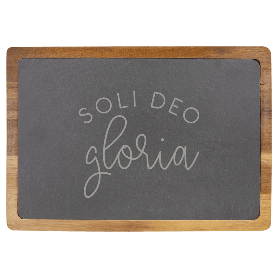 Soli Deo Gloria Monoline Slate Cutting Board