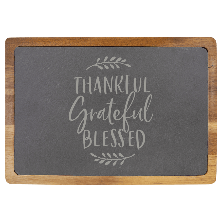 Thankful Grateful Blessed Slate Cutting Board #1