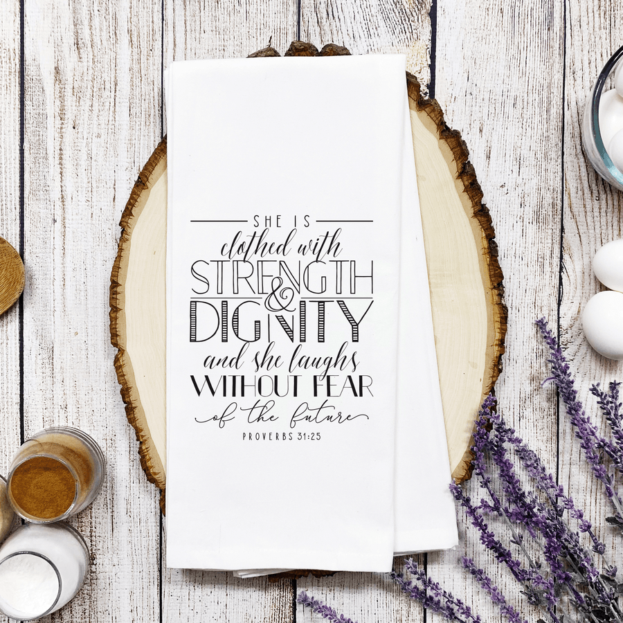 Clothed In Strength And Dignity Tea Towel #2