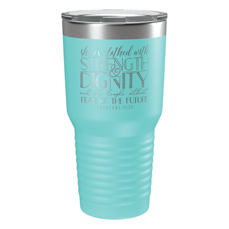 She Is Clothed (Lettered) 30oz Insulated Tumbler