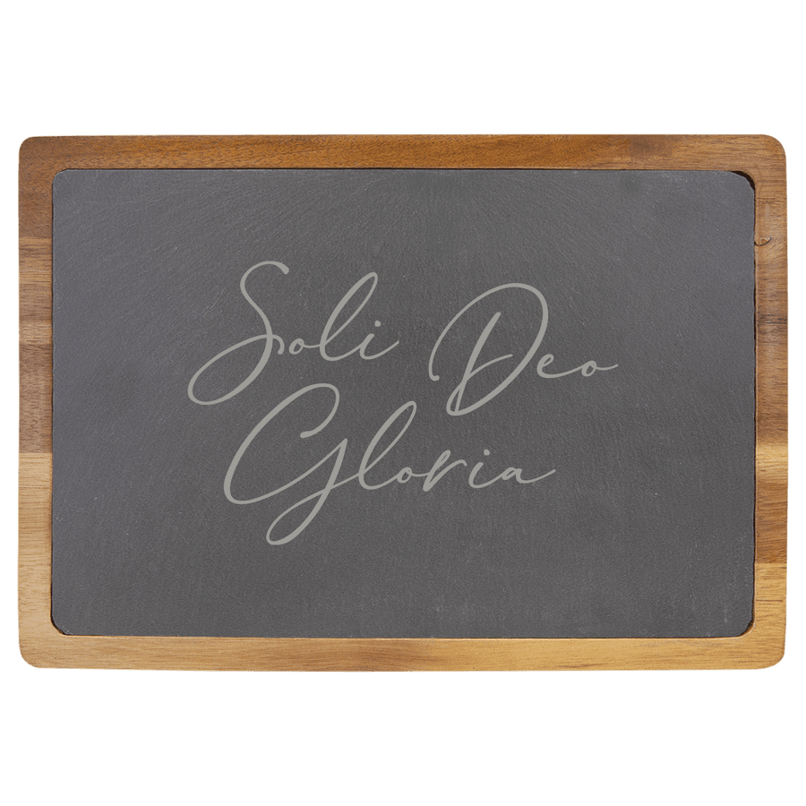 Soli Deo Gloria (Lettered) Slate Cutting Board #1