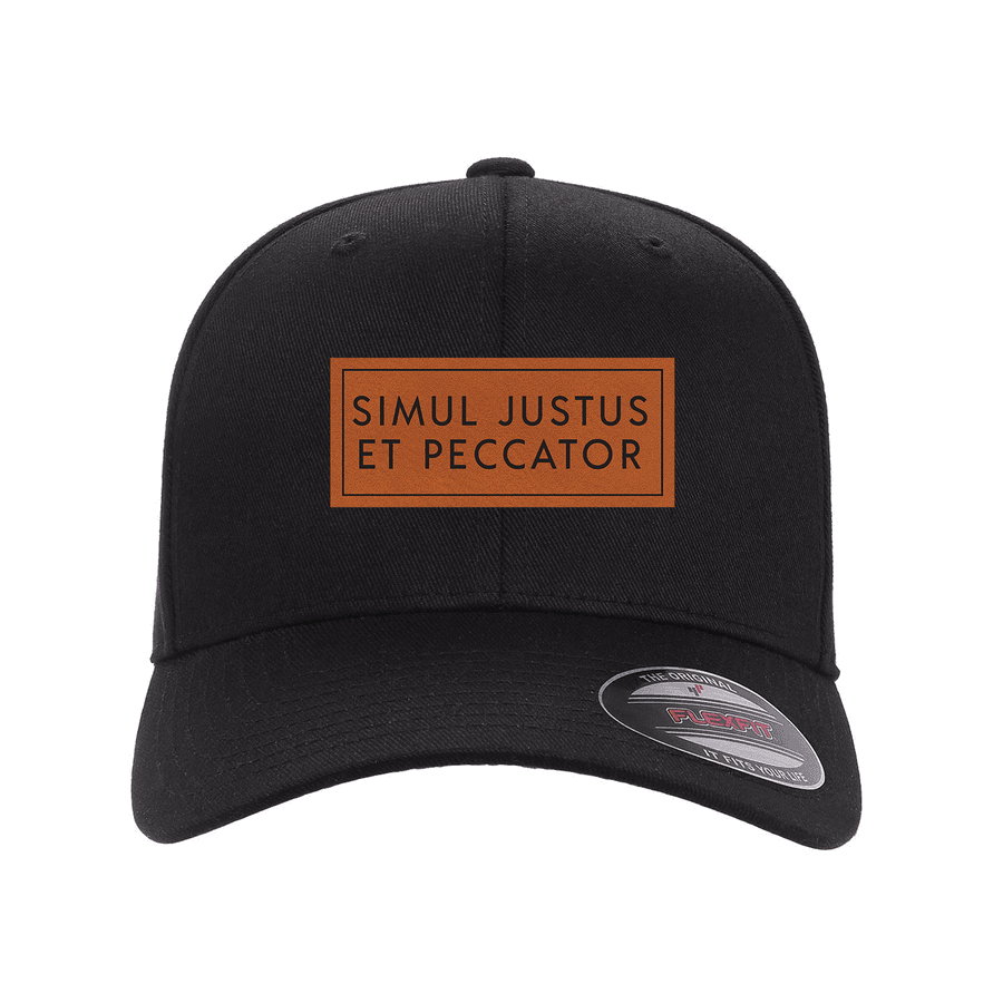 Simul Justus Et Peccator Patch Fitted Hat #1