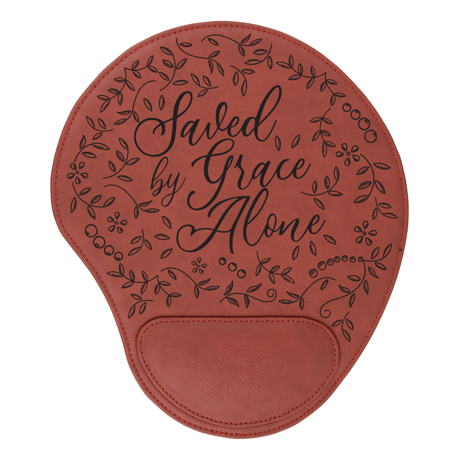 Saved By Grace Alone Floral Mouse Pad