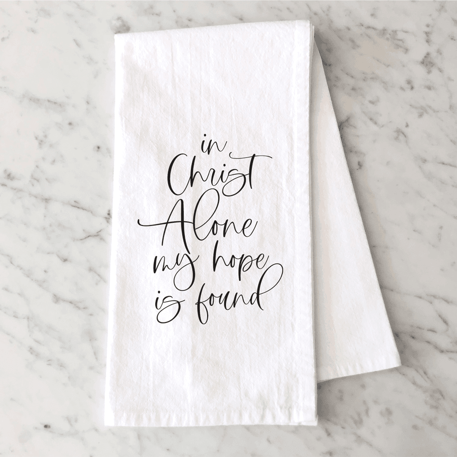 In Christ Alone Tea Towel #1