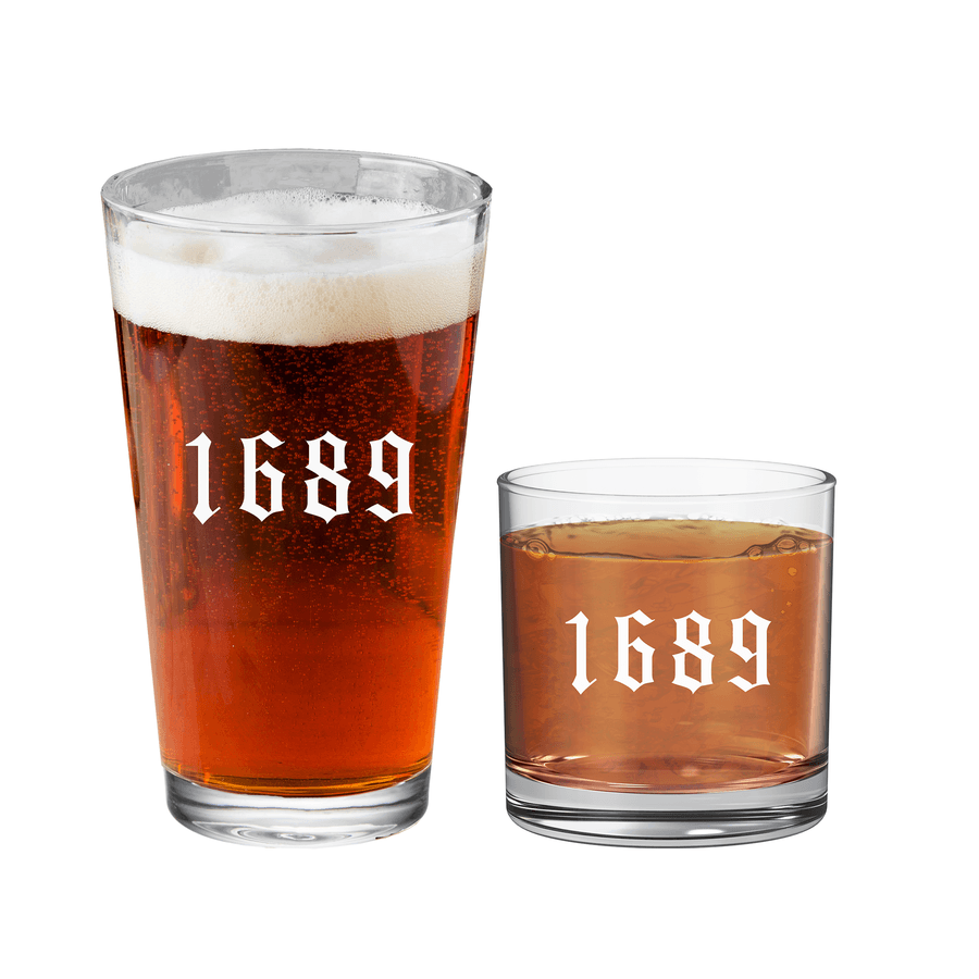 1689 Pint Glass And Rock Glass