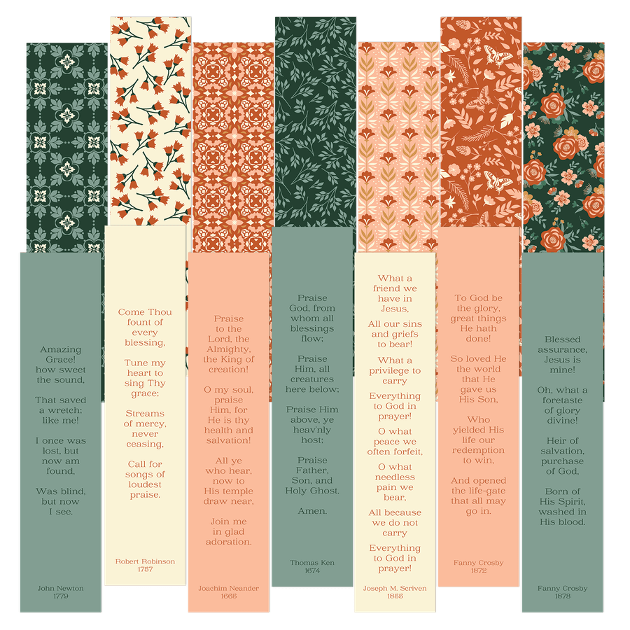 Fall Hymns Book Mark Set of 7