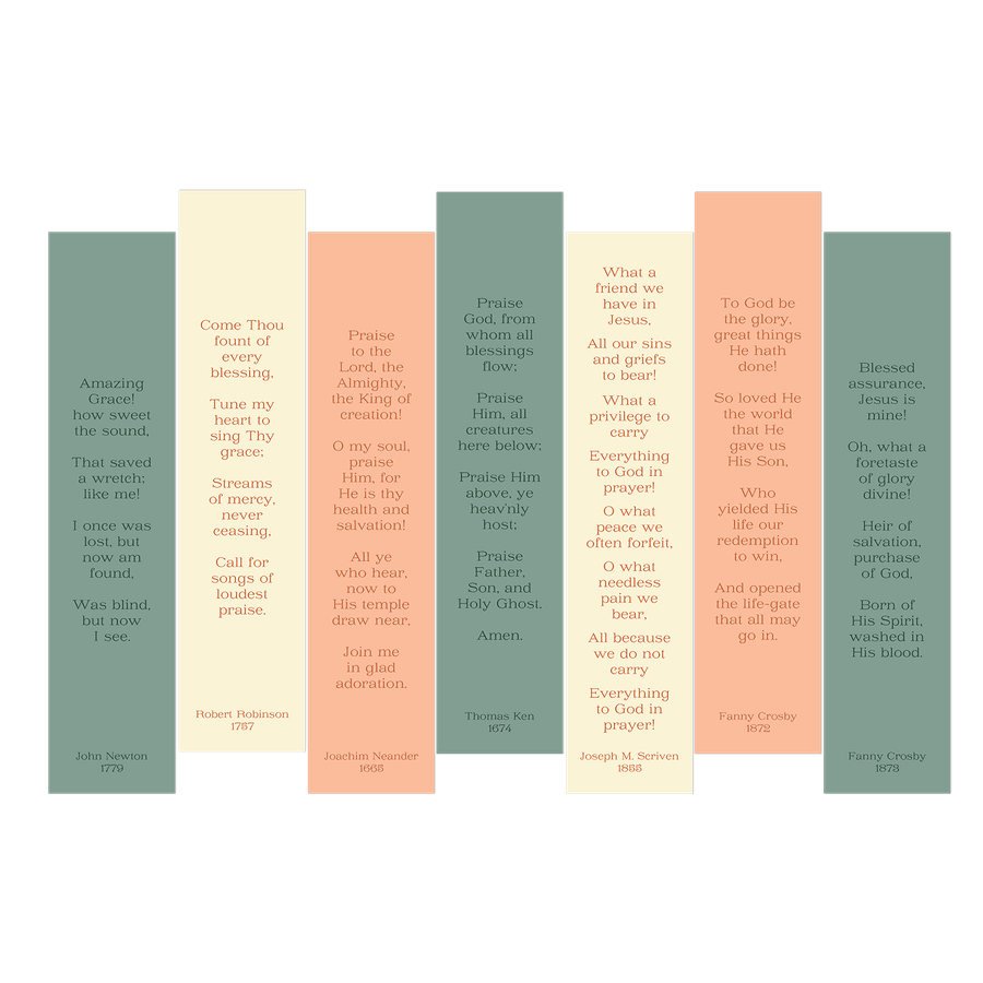Fall Hymns Book Mark Set of 7 #2
