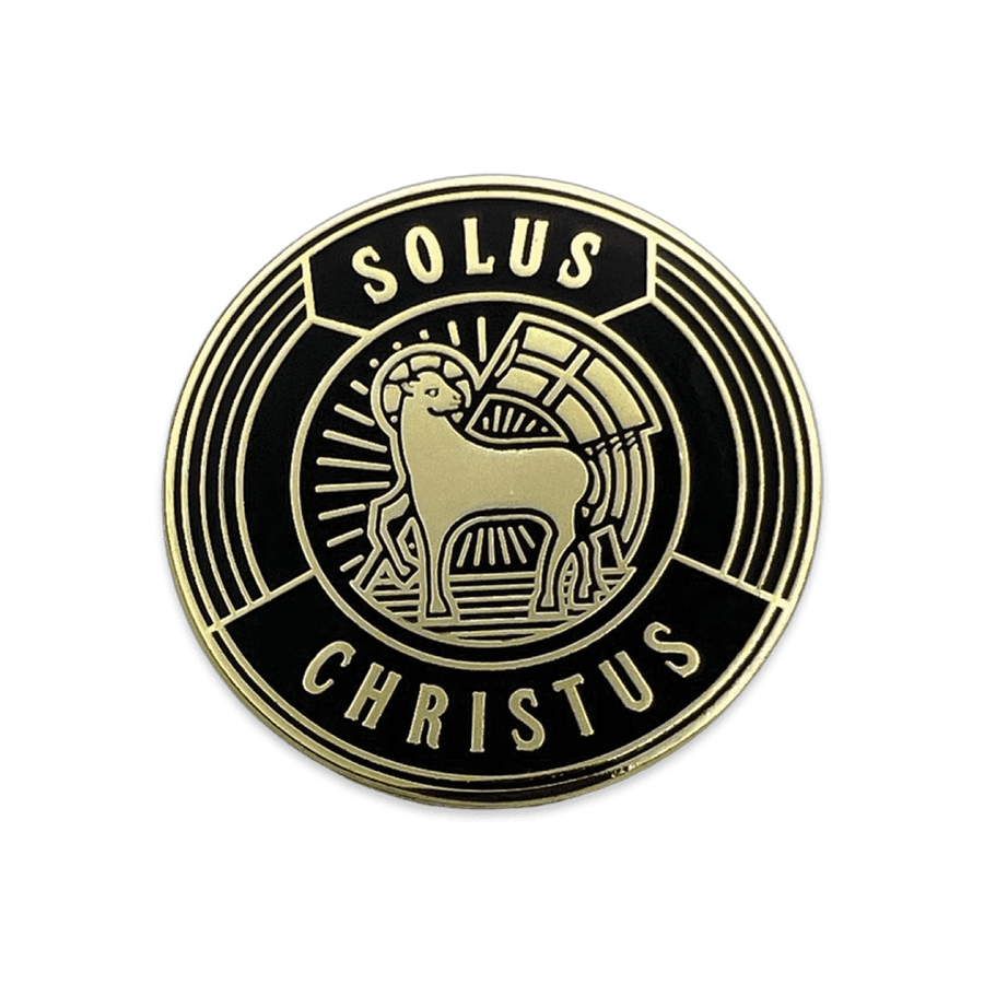 Solus Christus Badge Enamel Lapel Pin (Black)