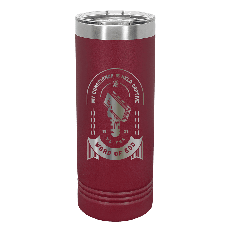 Held Captive to the Word of God 22oz Insulated Skinny Tumbler #1