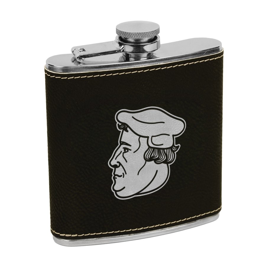 Martin Luther Profile Leatherette Flask Brown