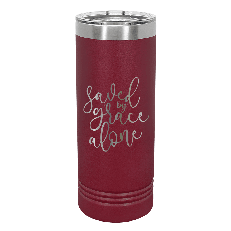 Saved By Grace Alone 22oz Insulated Skinny Tumbler #1