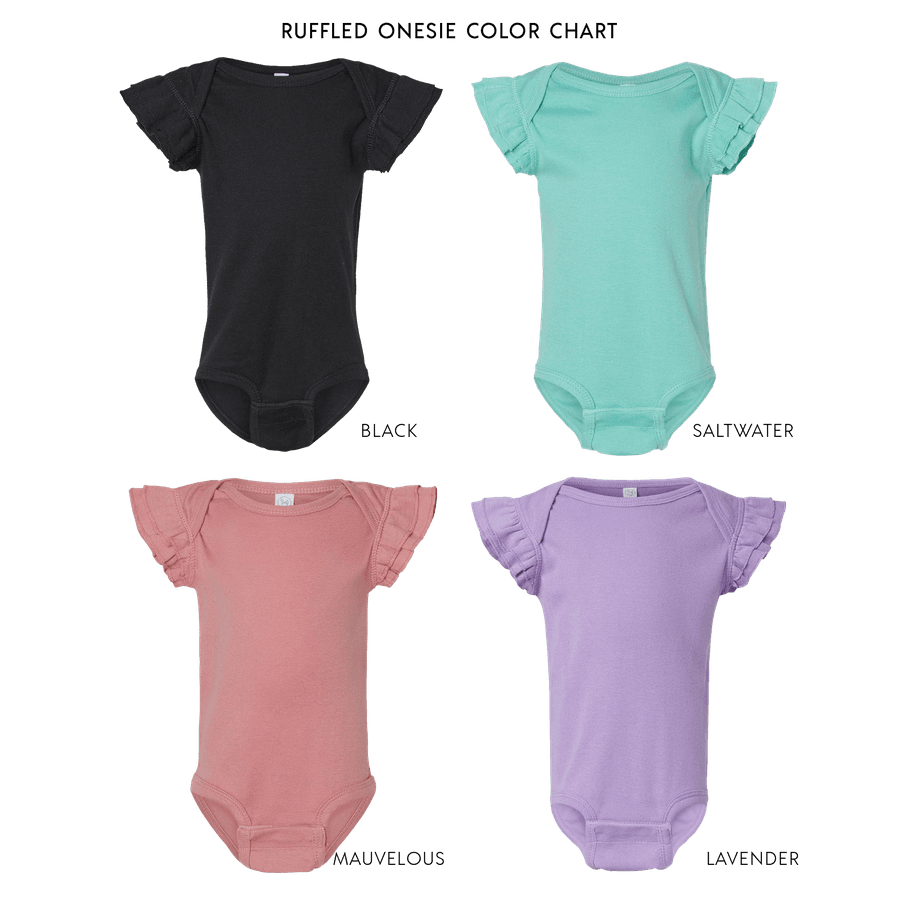 Every Good And Perfect Gift Ruffled Onesie #2