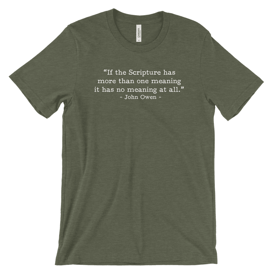 If Scripture Has One Meaning - Owen (Text Quote) Tee #1