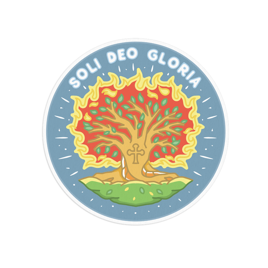 Soli Deo Gloria Burning Bush Sticker #2