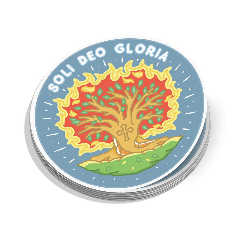 Soli Deo Gloria Burning Bush Sticker