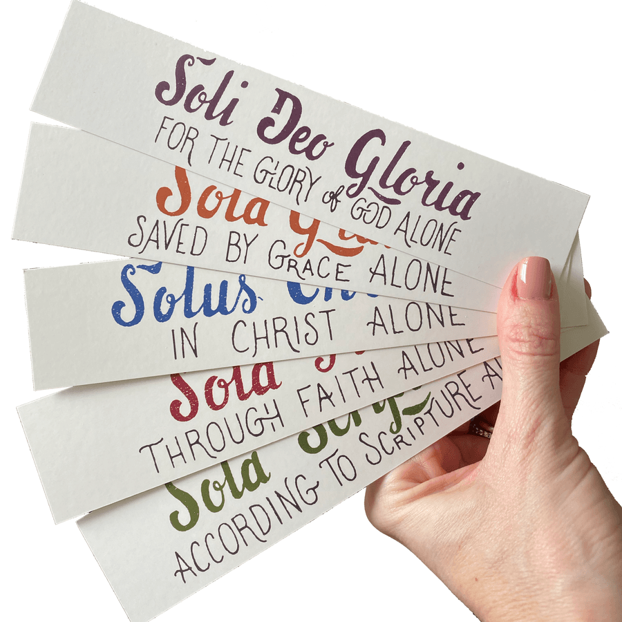 Five Solas Hand Lettered Book Mark Set of 5 #2