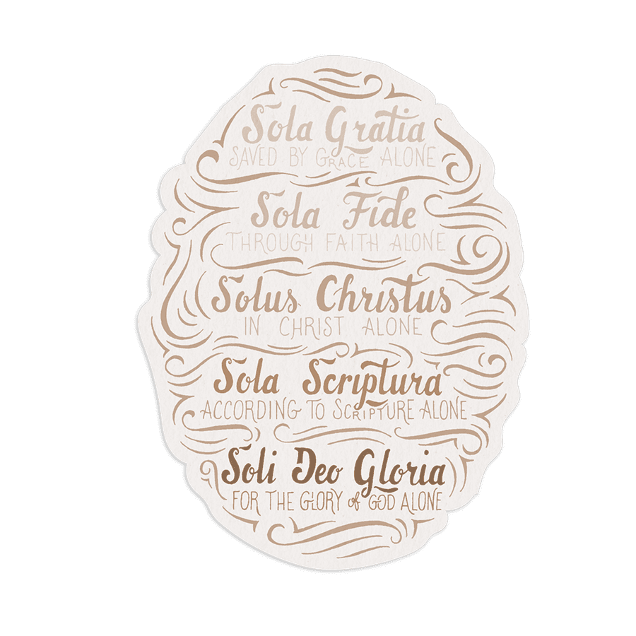 The Five Solas Handlettered Sticker #2
