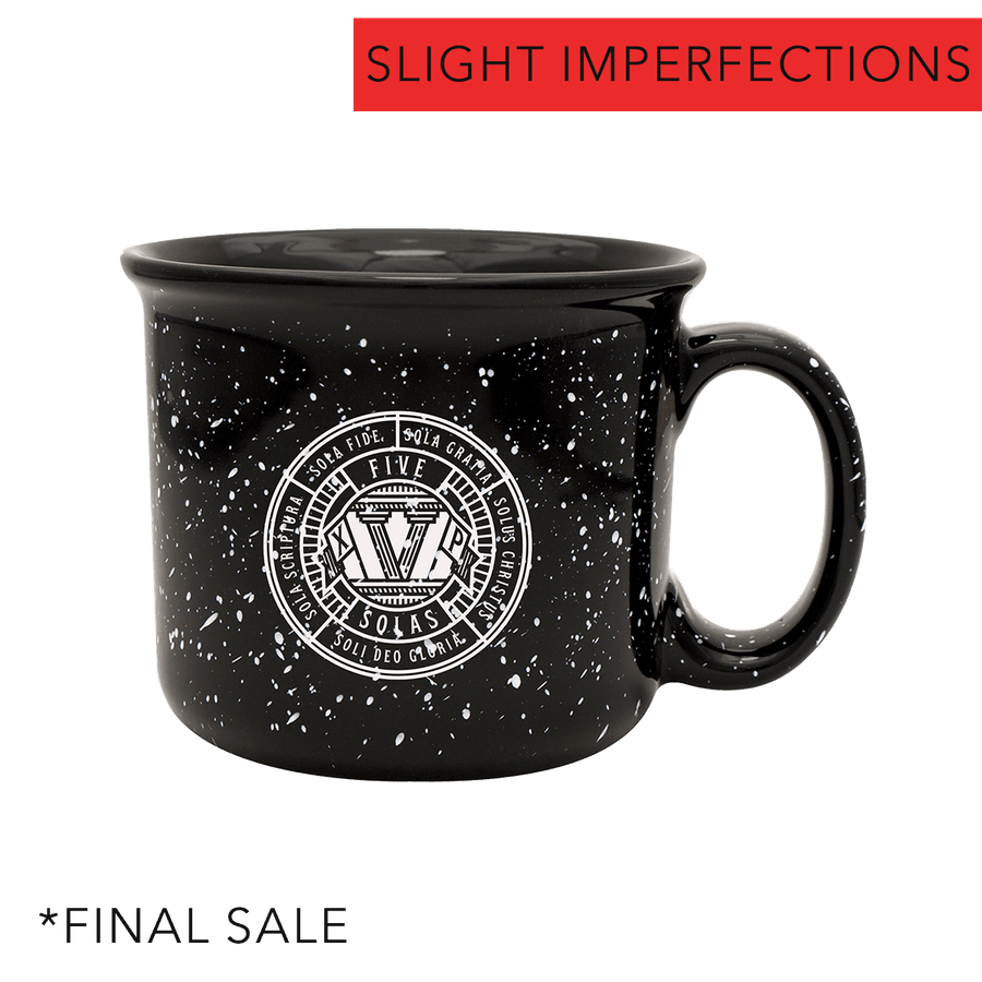 Five Sola Badge Camp Mug Imperfection