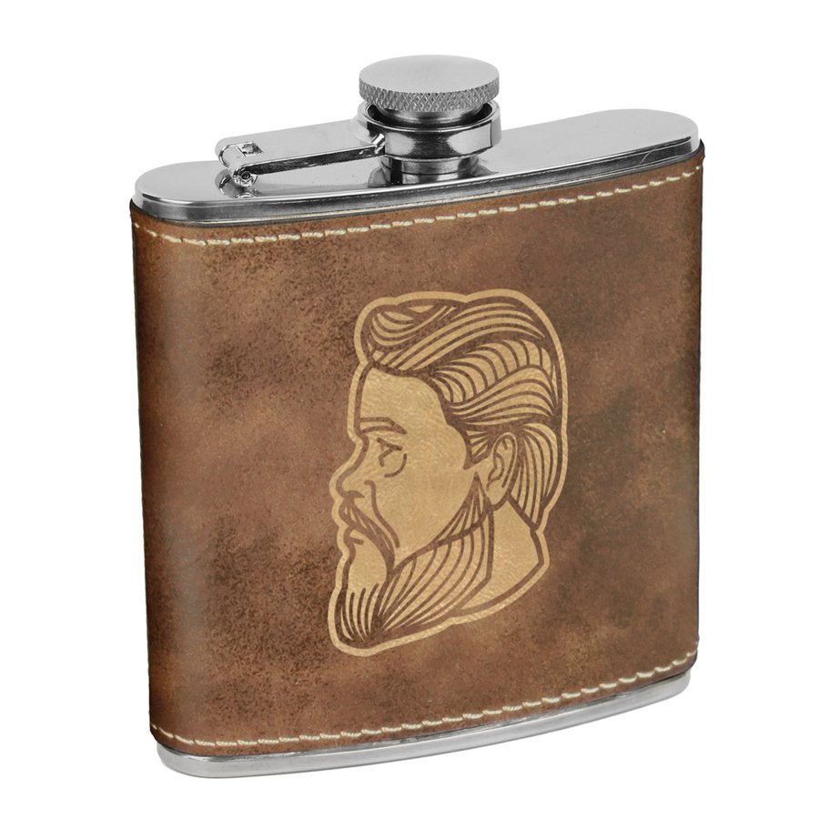 Charles Spurgeon Leatherette Flask Brown