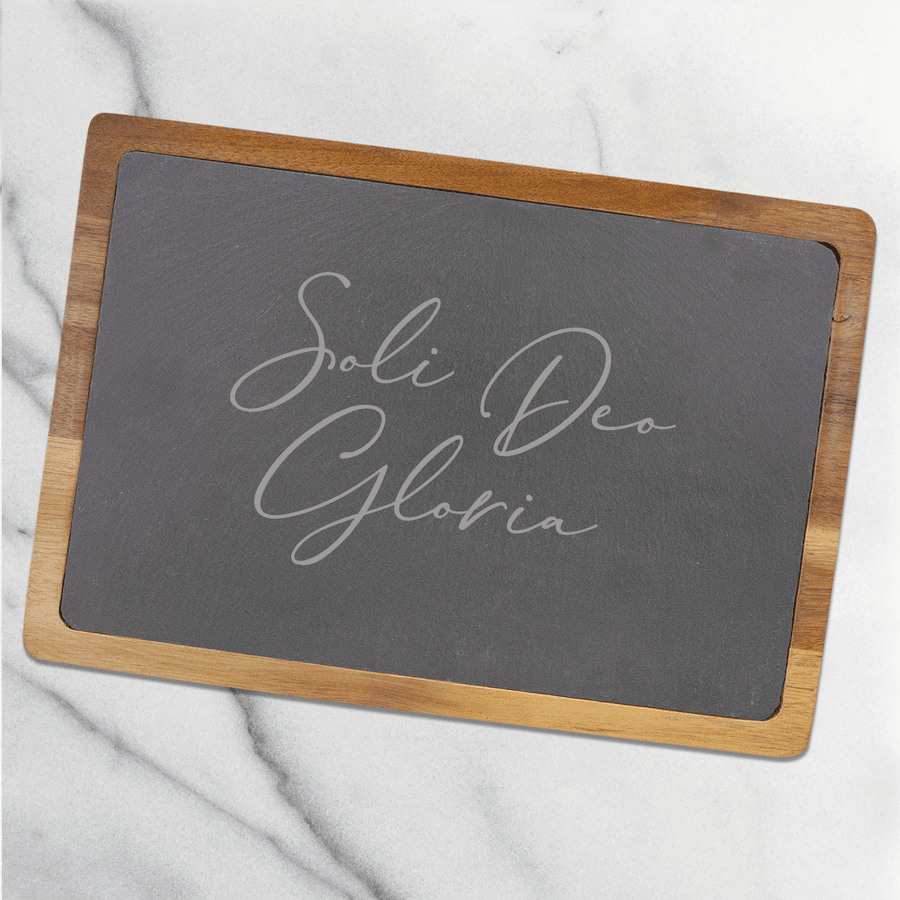 Soli Deo Gloria (Lettered) Slate Cutting Board #3