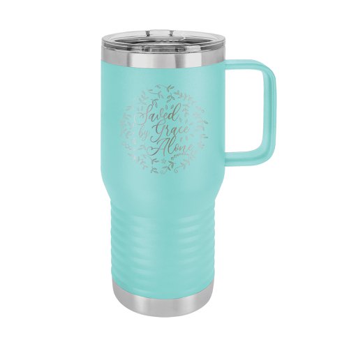 Saved By Grace Alone Floral 20 Ounce Travel Tumbler